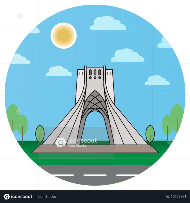 Azadi Square Tehran Azadi Tower Iran  Illustration