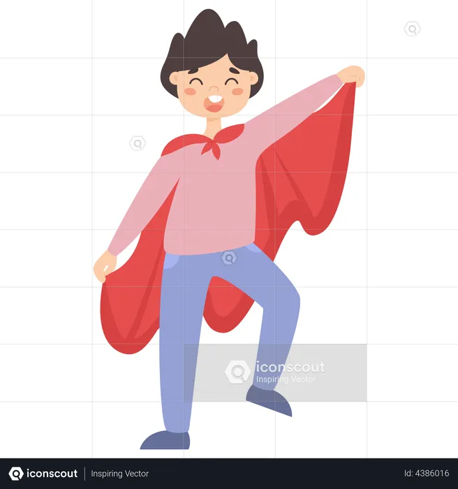 Baby boy in superman costume  Illustration