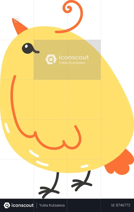 Baby chick looking up  Illustration