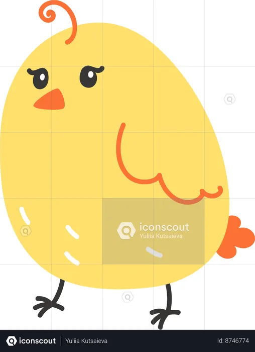 Baby chick standing  Illustration