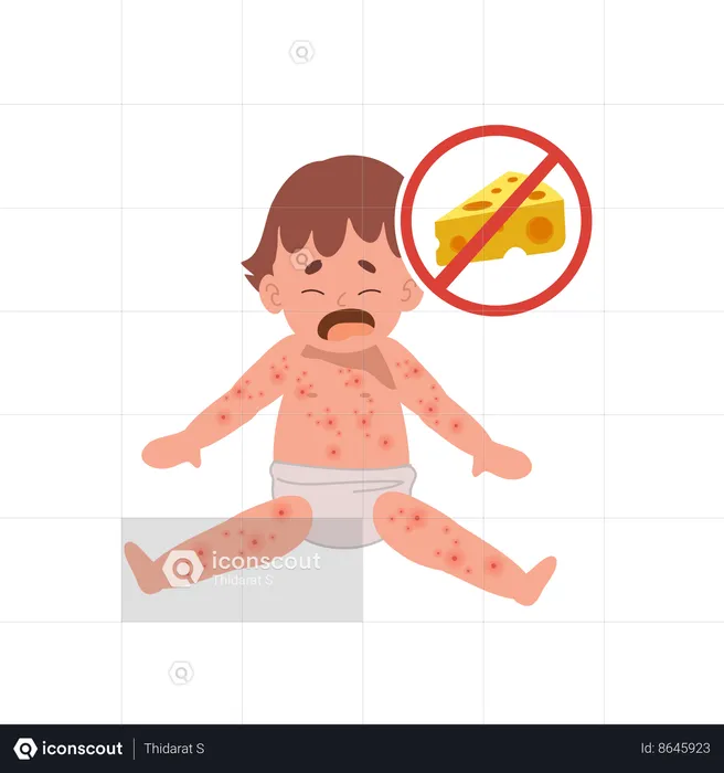 Baby Food Allergy from cheese  Illustration