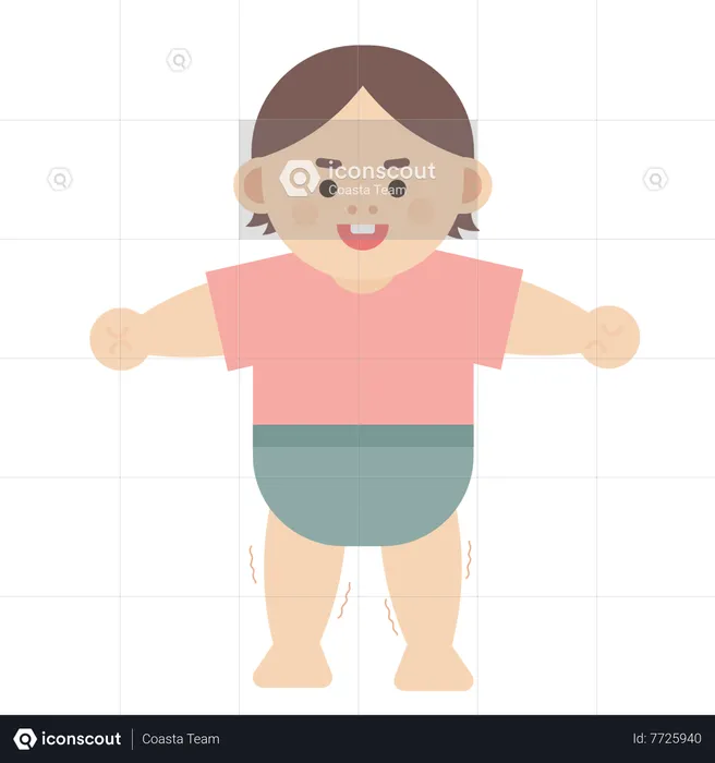 Baby girl standing  Illustration