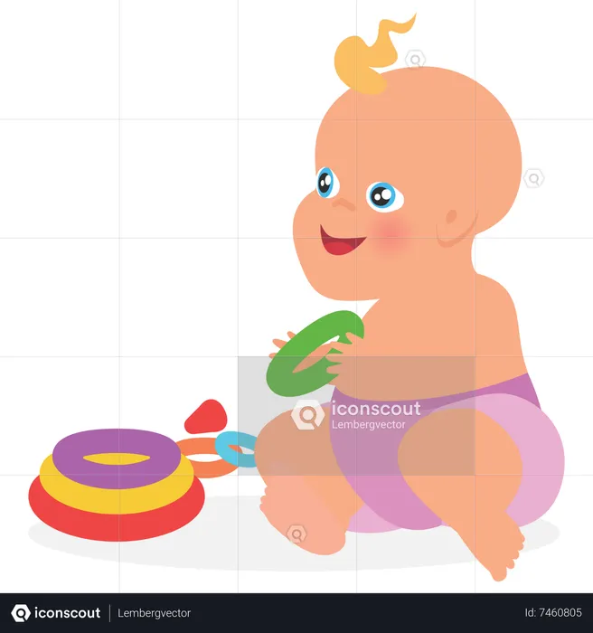 Baby Playing  Illustration