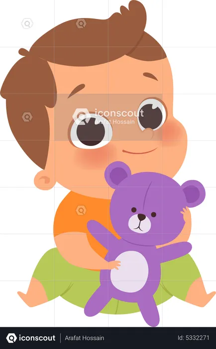 Baby playing with toy  Illustration