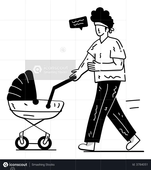 Baby Stroller  Illustration