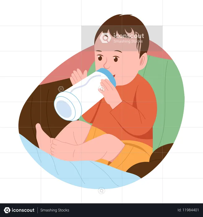 Baby trinkt Milch  Illustration