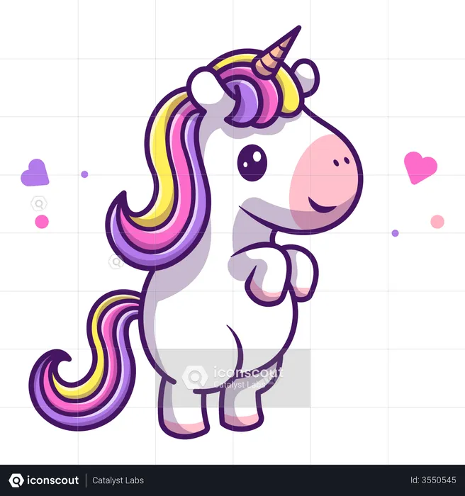 Baby unicorn dancing  Illustration