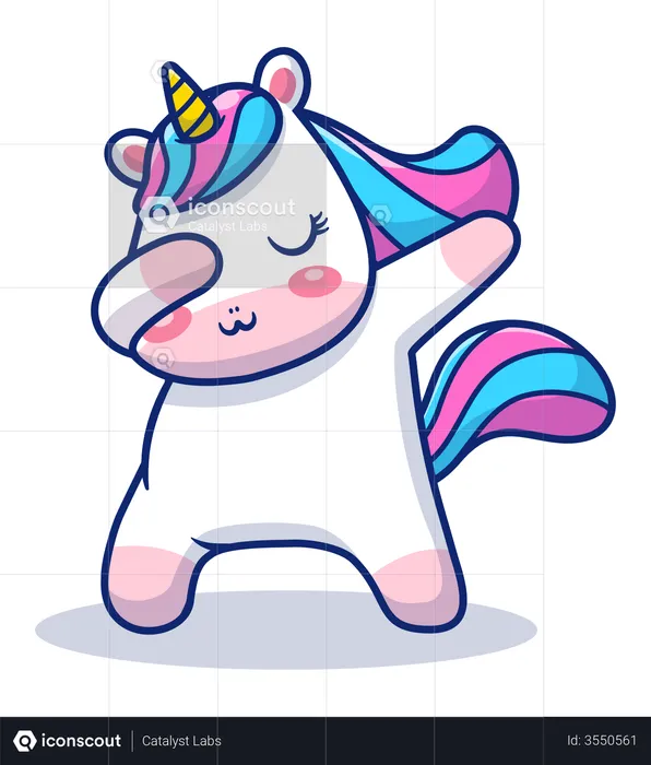 Baby unicorn dancing  Illustration