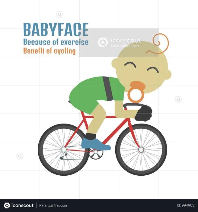 Babyface Cyclist  Illustration
