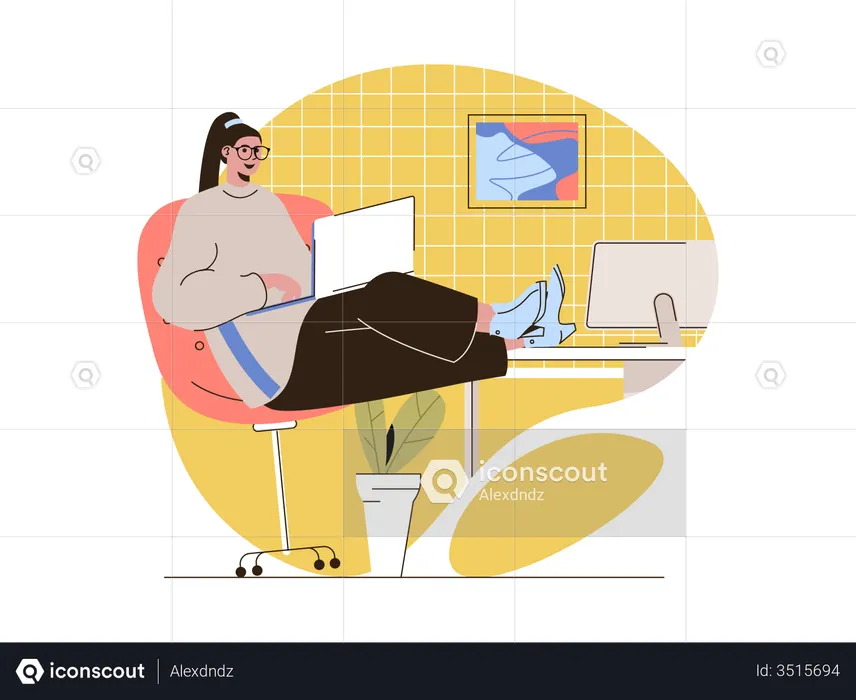 Back end developer doing coding  Illustration