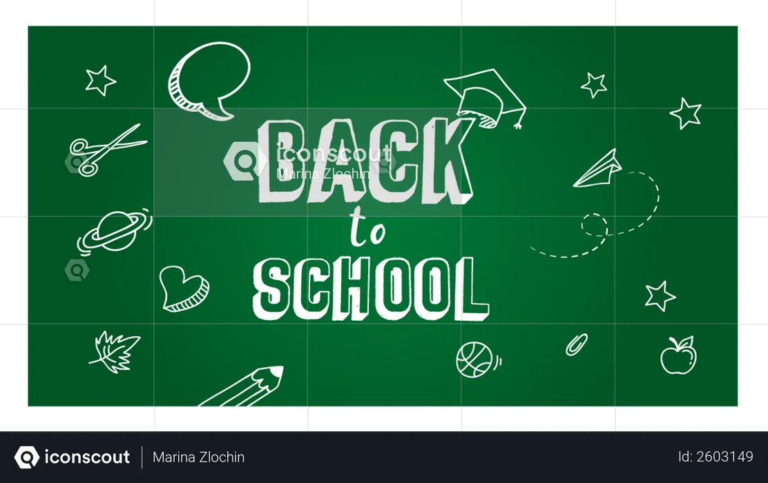 Back to school concept banner and background  Illustration