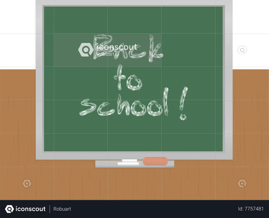 Back To School On Chalkboard  Illustration