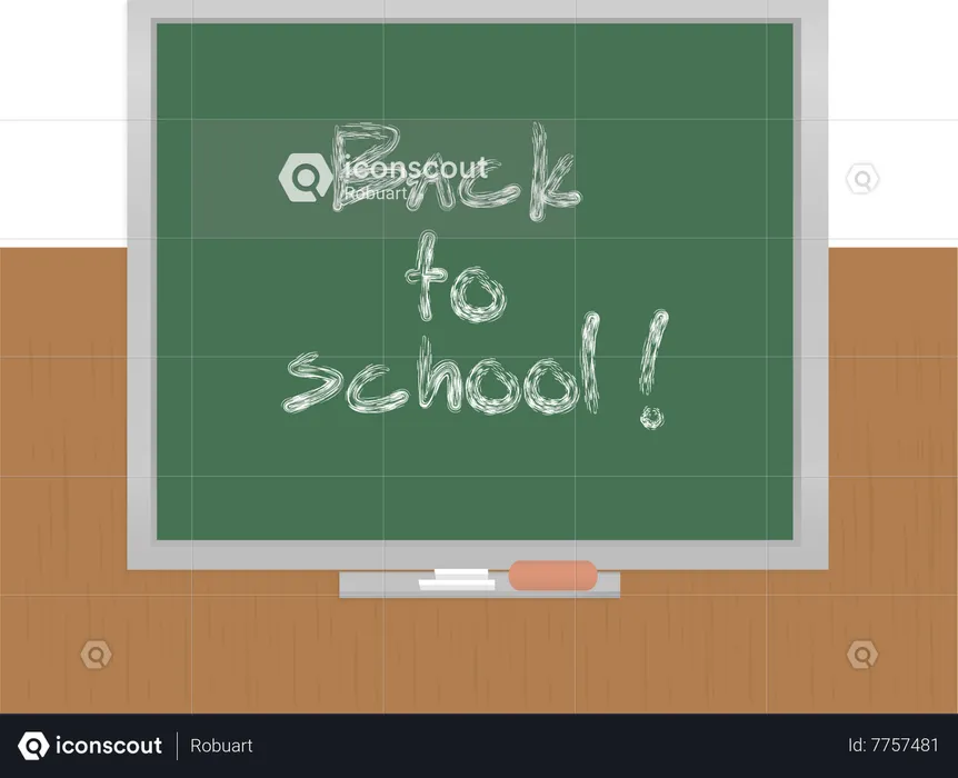 Back To School On Chalkboard  Illustration