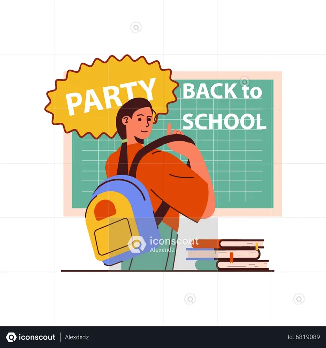 Back To School party  Illustration