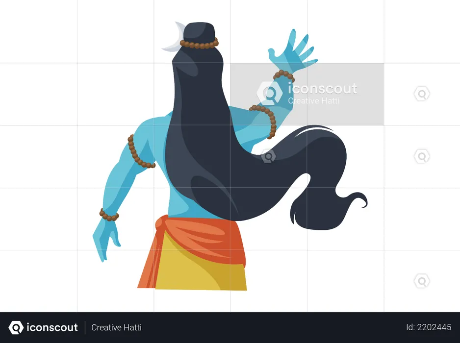 Back view of Lord Shiva  Illustration