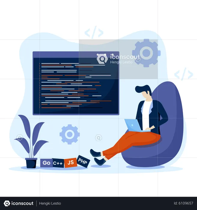 Backend developer  Illustration