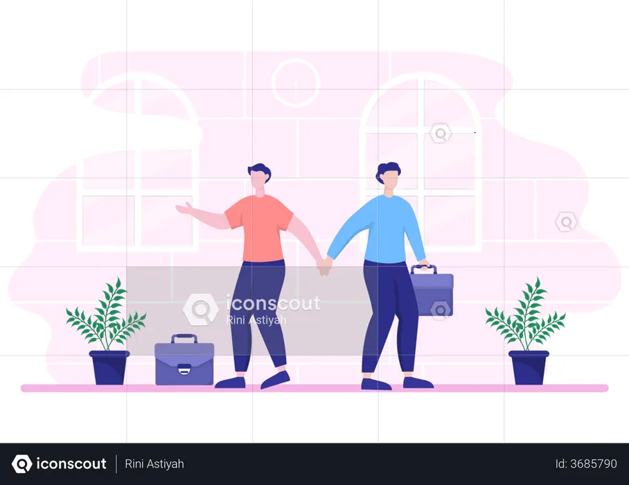Backhand Business Deal  Illustration