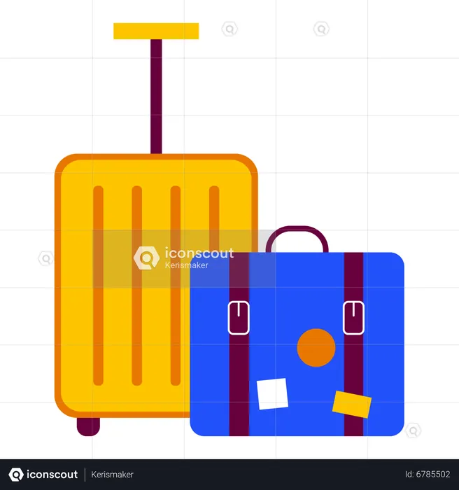 Backpack and luggage  Illustration