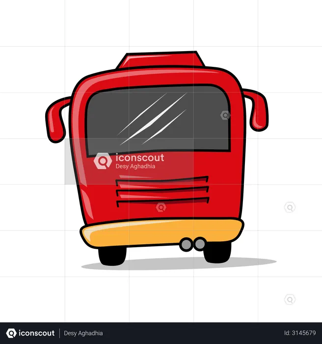 Backside of Bus  Illustration