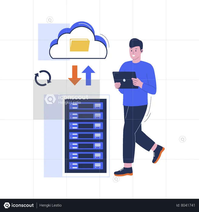 Backup server Data  Illustration