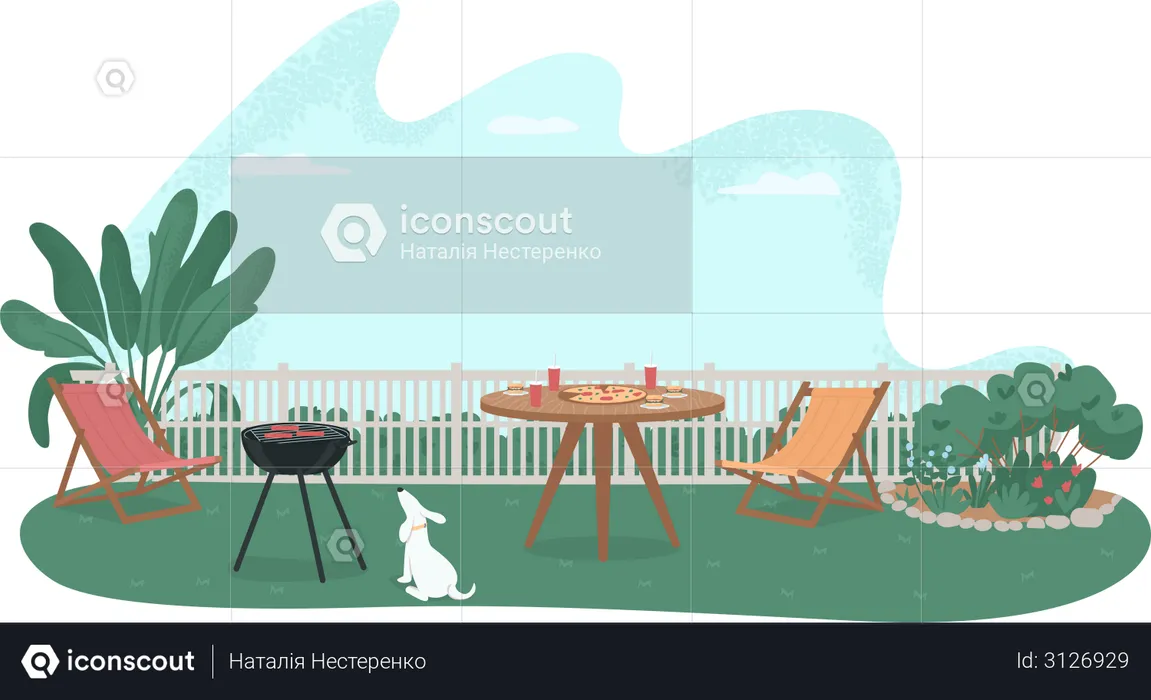 Backyard barbecue  Illustration