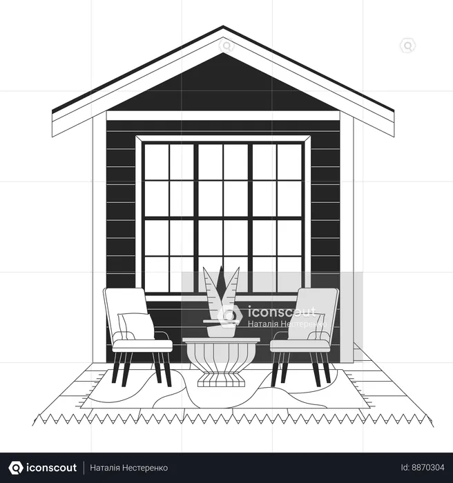 Backyard patio furniture  Illustration