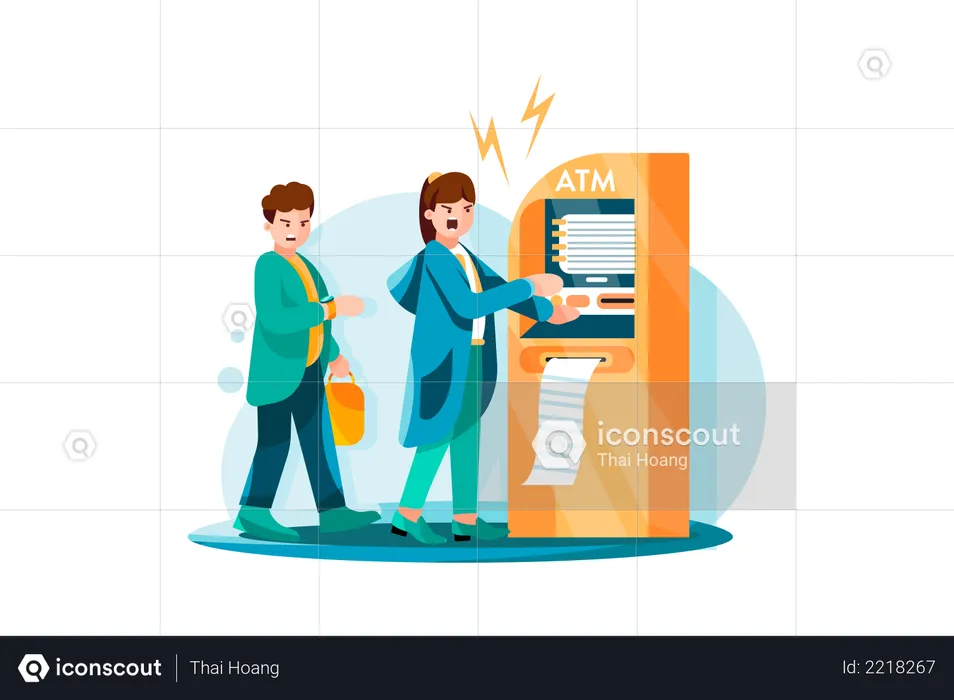 Bad ATM service  Illustration