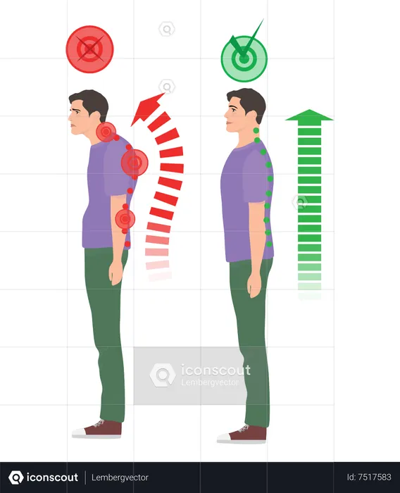 Bad Body Posture  Illustration