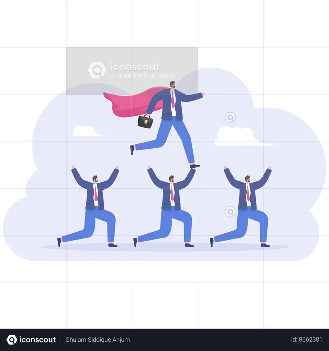 Bad boss riding on employees  Illustration