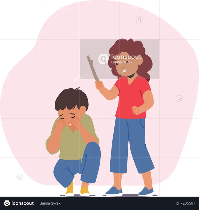 Bad Kids Behavior  Illustration