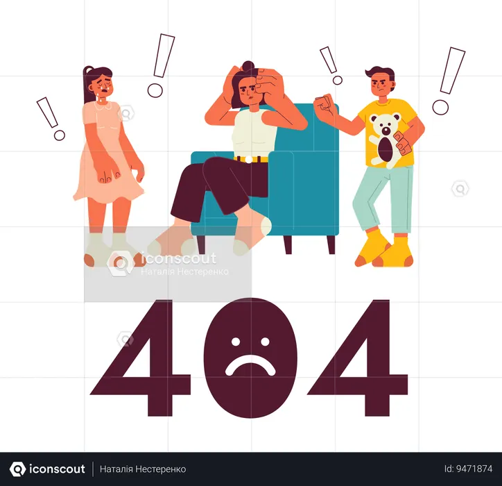 Bad parenting day error 404 flash message  Illustration