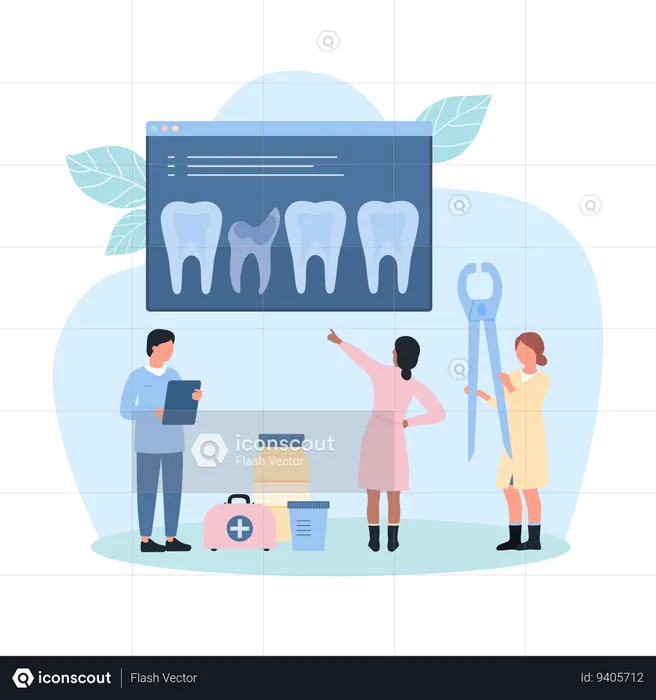 Bad tooth removal in dentistry  Illustration