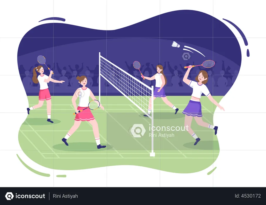 Badminton Competition  Illustration