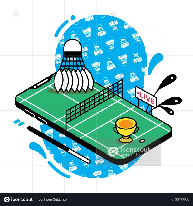 Badminton live streaming  Illustration