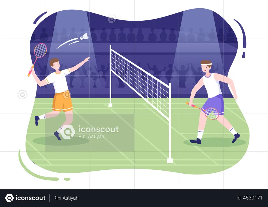 Badminton Match  Illustration