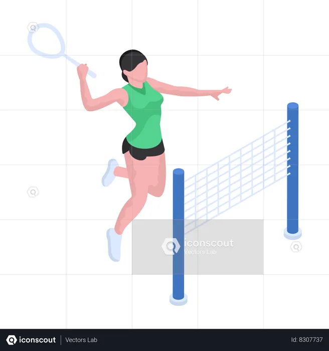 Badminton Player is playing match  Illustration