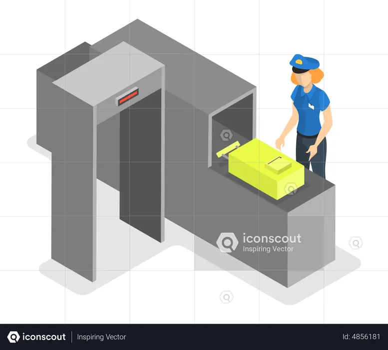 Baggage security scan control  Illustration