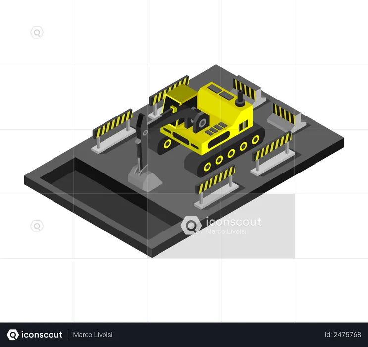 Baggermaschine  Illustration