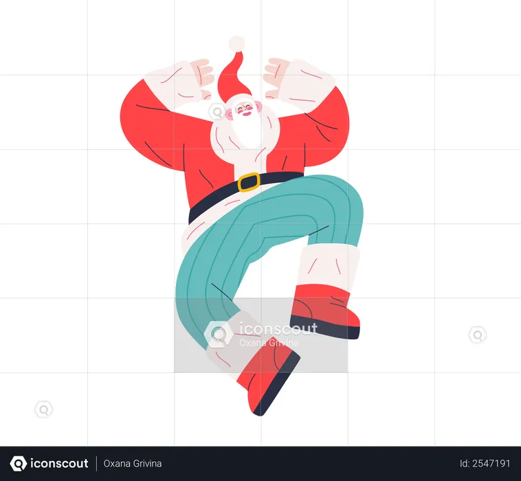 Papá Noel bailando  Ilustración