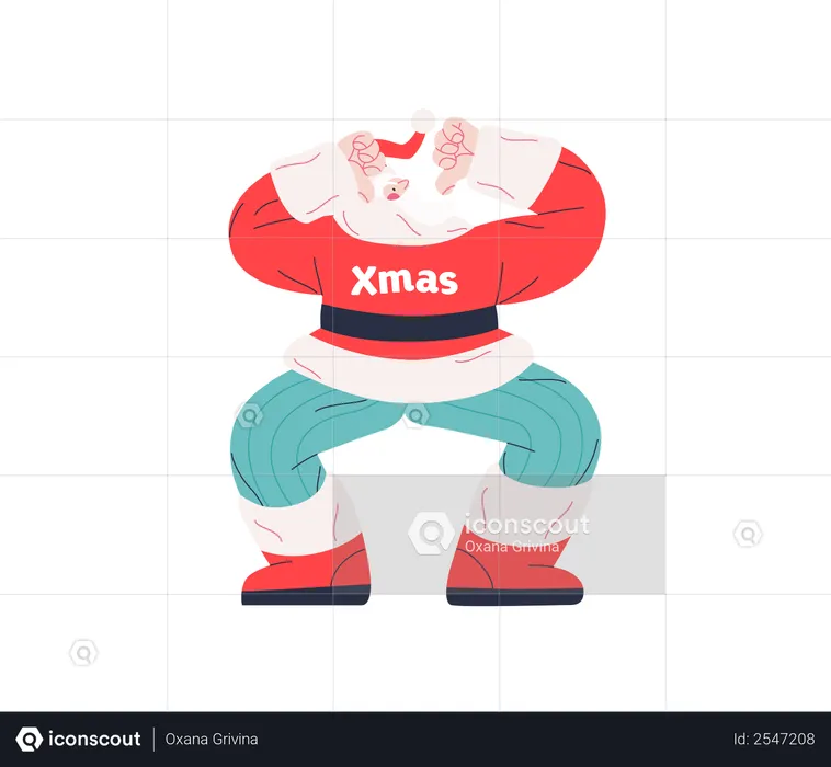 Papá Noel bailando  Illustration