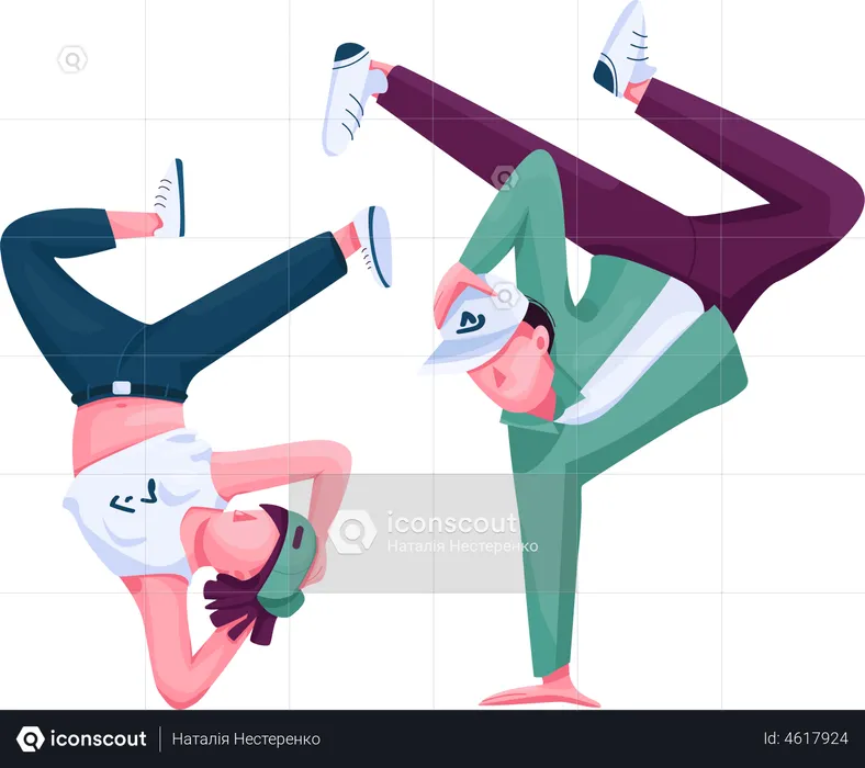 Bailarina masculina y femenina  Ilustración