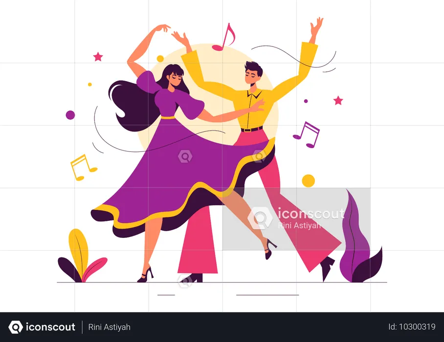 Bailarina actuando  Ilustración