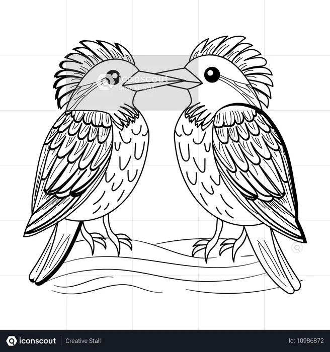 Embrasser des oiseaux  Illustration