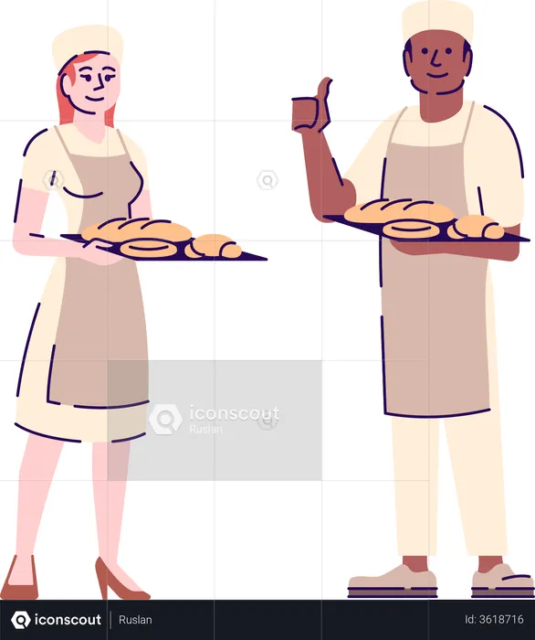 Bakers couple  Illustration