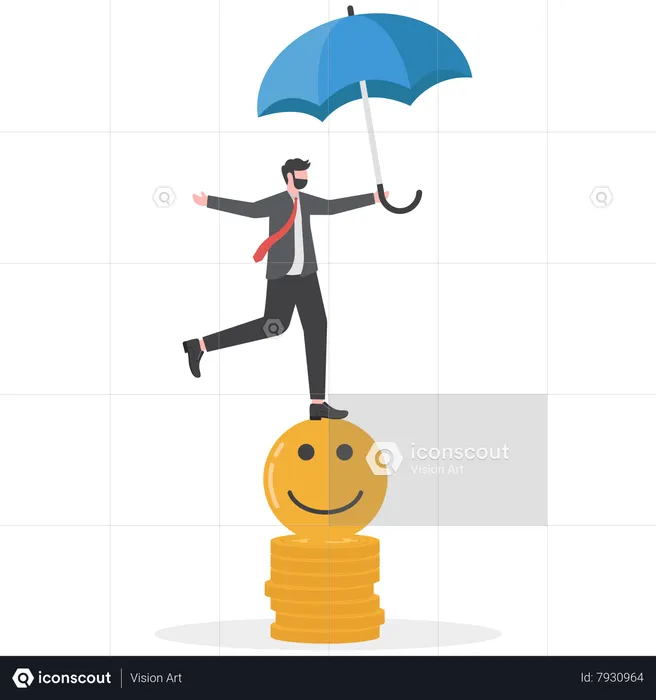 Balance Between Money And Happiness  Illustration