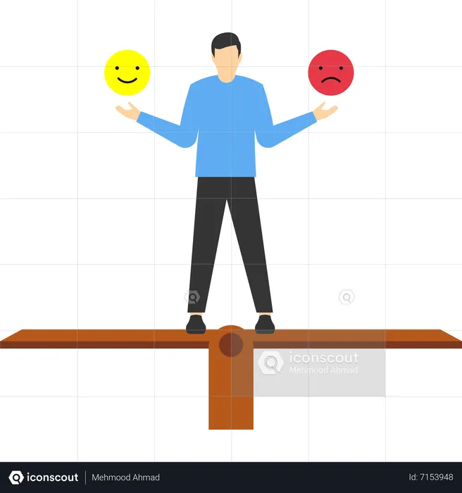 Balance feelings of emotional control  Illustration