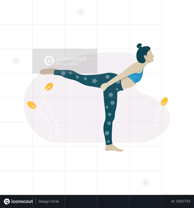 Balancing on one leg exercise  Illustration