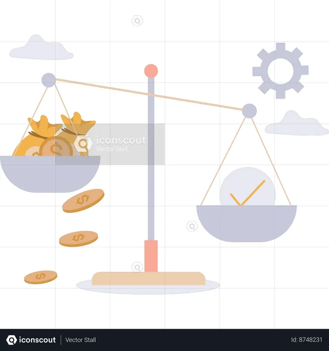 Balanza para negocios  Ilustración