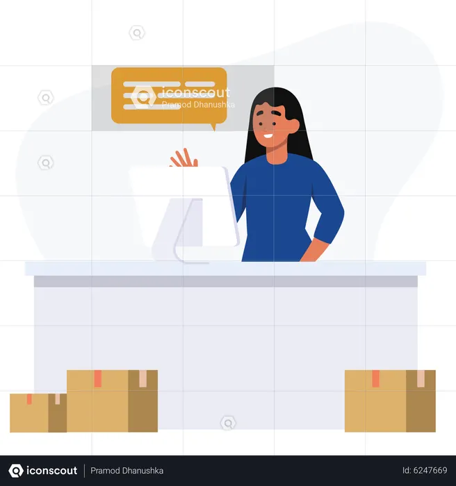 Balcão de apoio logístico  Ilustração