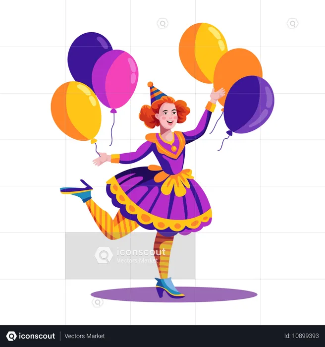 Clown ballerine féminine  Illustration